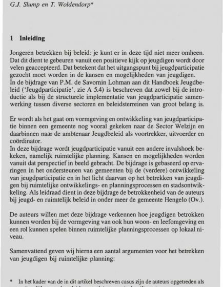 Kids & Space: jongeren uit het Poldergebied denken en werken mee aan een Stedenbouwkundig Programma van Eisen