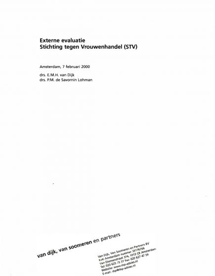 Externe evaluatie Stichting tegen Vrouwenhandel – Externe evaluatie Stichting tegen Vrouwenhandel