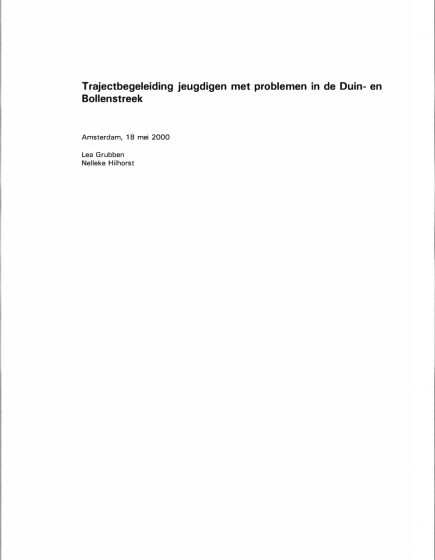 Trajectbegeleiding jeugdigen met problemen in de Duin- en Bollenstreek – Trajectbegeleiding jeugdigen met problemen in de Duin- en Bollenstreek
