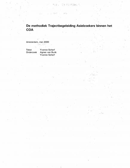 De methodiek Trajectbegeleiding Asielzoekers binnen het COA – De methodiek Trajectbegeleiding Asielzoekers binnen het COA