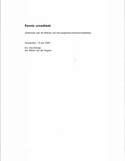 Kennis ontwikkelt – Kennis ontwikkelt