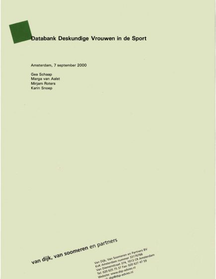 Databank Deskundige Vrouwen in de Sport. – Databank Deskundige Vrouwen in de Sport.