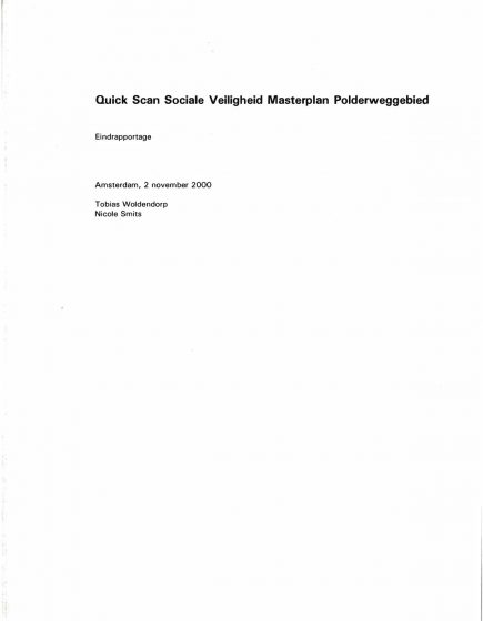 Quick Scan Sociale Veiligheid – Quick Scan Sociale Veiligheid