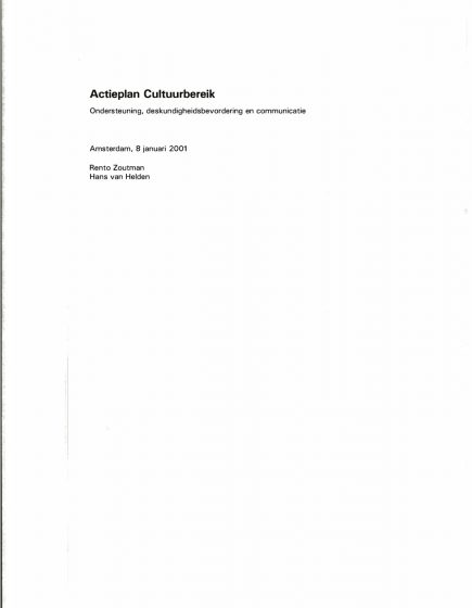 Actieplan Cultuurbereik, ondersteuning, deskundigheidsbevordering en communicatie – Actieplan Cultuurbereik, ondersteuning, deskundigheidsbevordering en communicatie