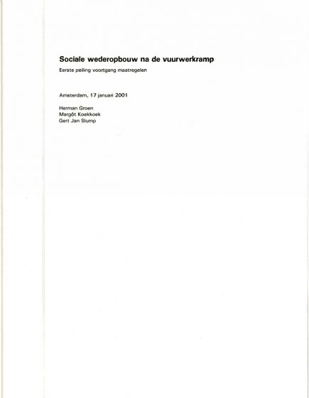 Sociale wederopbouw na de vuurwerkramp – Sociale wederopbouw na de vuurwerkramp