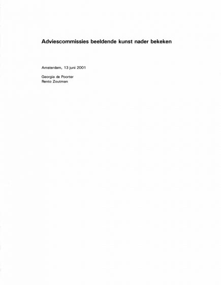 Adviescommissies beeldende kunst nader bekeken – Adviescommissies beeldende kunst nader bekeken