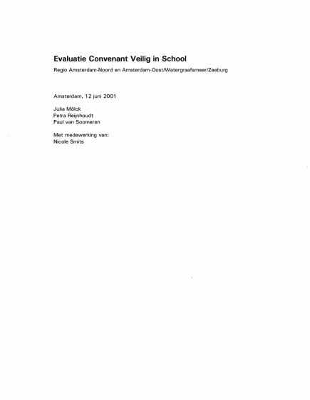 Evaluatie Convenant Veilig in School – Evaluatie Convenant Veilig in School
