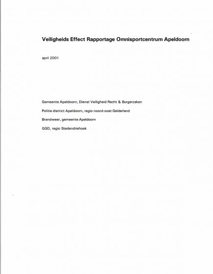 Veiligheids Effect Rapportage Omnisportcentrum Apeldoorn – Veiligheids Effect Rapportage Omnisportcentrum Apeldoorn