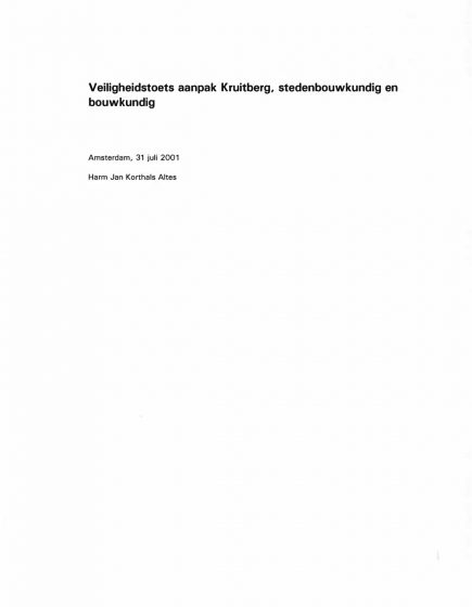 Veiligheidstoets aanpak Kruitberg, stedenbouwkundig en bouwkundig – Veiligheidstoets aanpak Kruitberg, stedenbouwkundig en bouwkundig