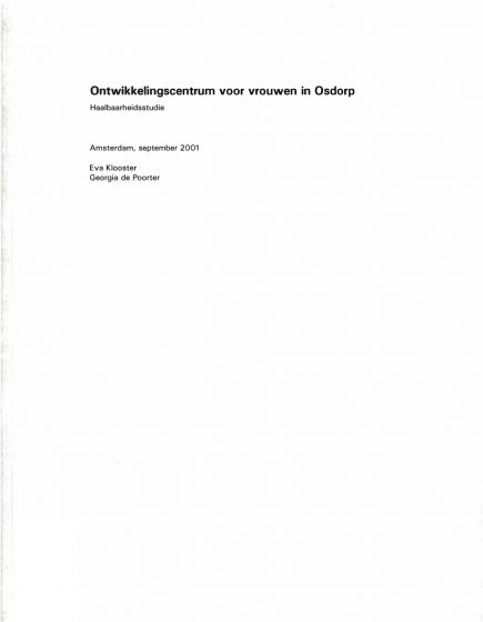 Ontwikkelingscentrum voor vrouwen in Osdorp – Ontwikkelingscentrum voor vrouwen in Osdorp