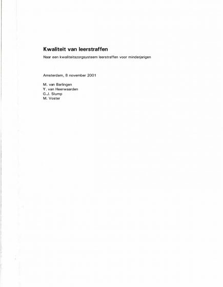 Kwaliteit van leerstraffen – Kwaliteit van leerstraffen