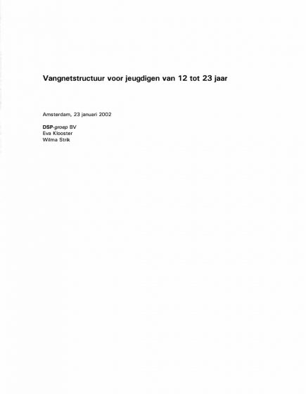 Vangnetstructuur voor jeugdigen van 12 tot 23 jaar – Vangnetstructuur voor jeugdigen van 12 tot 23 jaar
