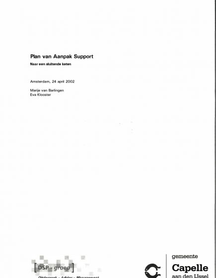 Plan van aanpak Support – Naar een sluitende keten – Plan van aanpak
