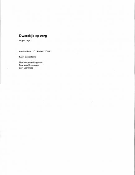 Dwarskijk op zorg – Dwarskijk op zorg