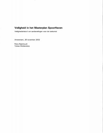 Veiligheid in het Masterplan SpoorHaven – Veiligheid in het Masterplan SpoorHaven