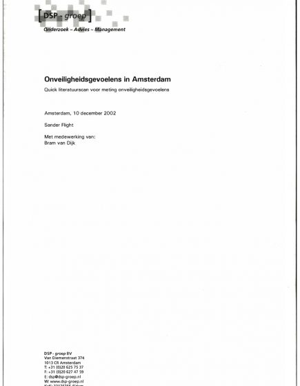 Onveiligheidsgevoelens in Amsterdam – Quick literatuurscan voor meting onveiligheidsgevoel Amsterdam