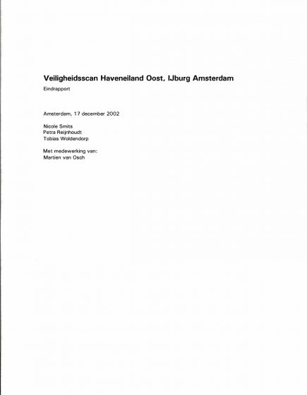 Veiligheidsscan Haveneiland Oost, IJburg Amsterdam – Veiligheidsscan Haveneiland Oost, IJburg Amsterdam