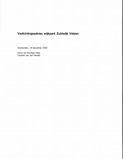 Verlichtingsadvies wijkpark Zuidwijk Velsen – Verlichtingsadvies wijkpark Zuidwijk Velsen