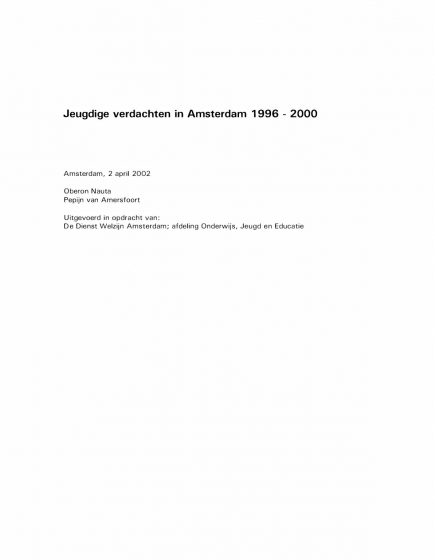 Jeugdige verdachten in Amsterdam 1996-2000 – Jeugdige verdachten in Amsterdam 1996-2000