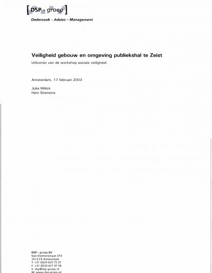 Veiligheid gebouw en omgeving publiekshal te Zeist