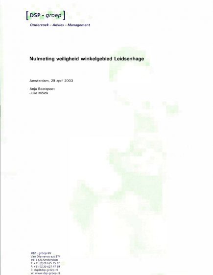 Nulmeting veiligheid winkelgebied Leidsenhage – Nulmeting veiligheid winkelgebied Leidsenhage