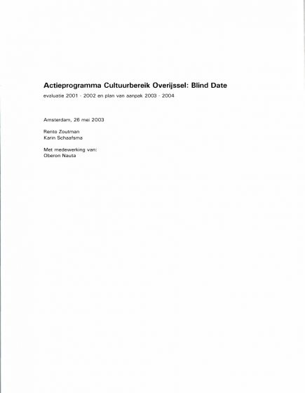 Actieprogramma Cultuurbereik Overijssel – Actieprogramma Cultuurbereik Overijssel