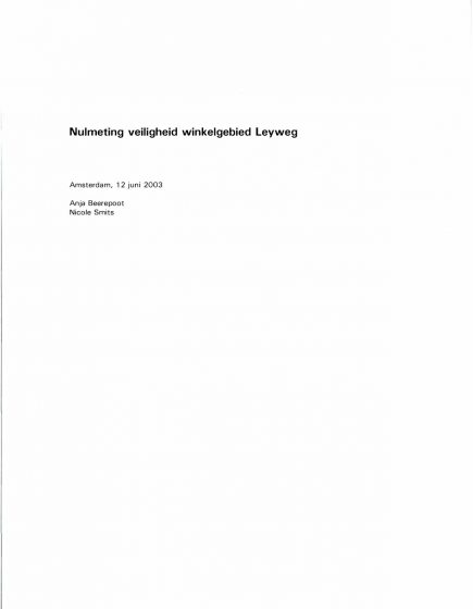 Nulmeting veiligheid winkelgebied Leyweg – Nulmeting veiligheid winkelgebied Leyweg