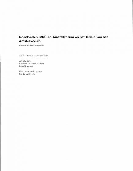 Noodlokalen IVKO en Amstellyceum op het terrein van het Amstellyceum – Noodlokalen IVKO en Amstellyceum op het terrein van het Amstellyceum