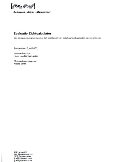 Evaluatie Zichtcalculator – Evaluatie Zichtcalculator