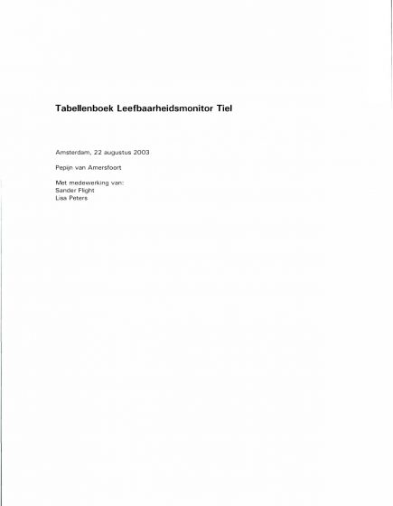 Tabellenboek Leefbaarheidsmonitor Tiel 2003 – Tabellenboek Leefbaarheidsmonitor Tiel