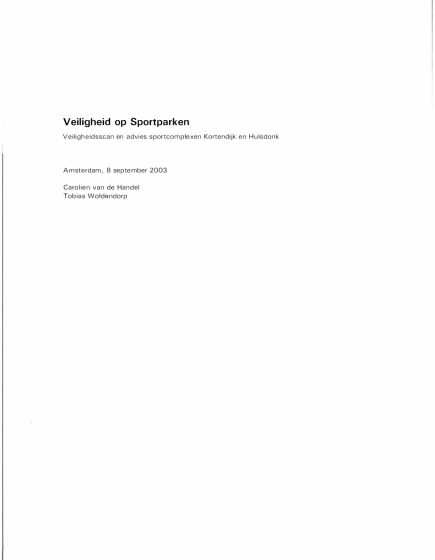 Veiligheid op Sportparken – Veiligheid op Sportparken