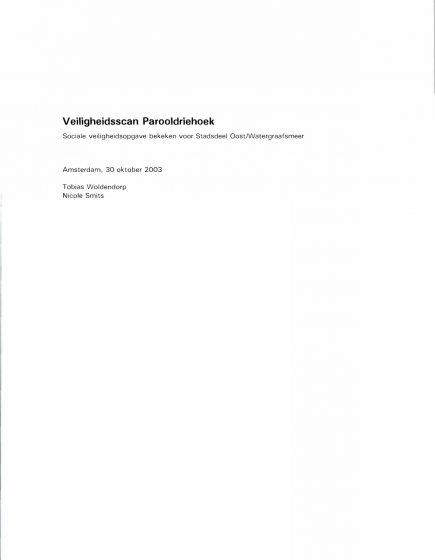 Veiligheidsscan Parooldriehoek – Veiligheidsscan Parooldriehoek