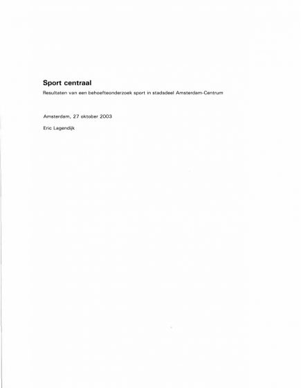 Sport centraal – Sport centraal