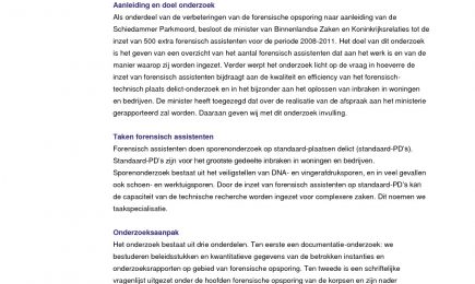Forensisch assistenten – Samenvatting Nederlands
