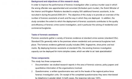 Forensisch assistenten – Summary English