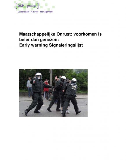 Maatschappelijke onrust – Early warning signaleringslijst