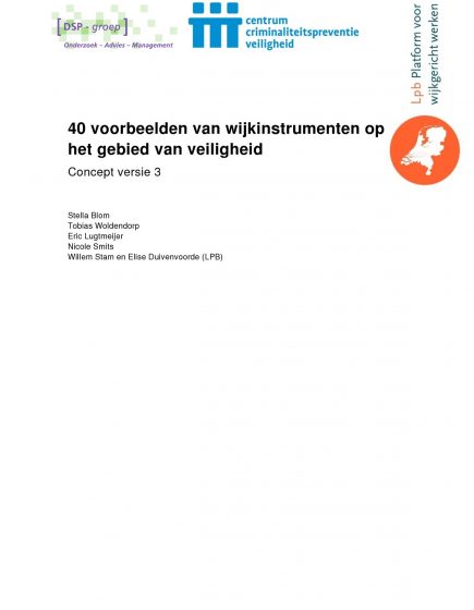 Overzicht interventies wijkveiligheid – Overzicht interventies wijkveiligheid