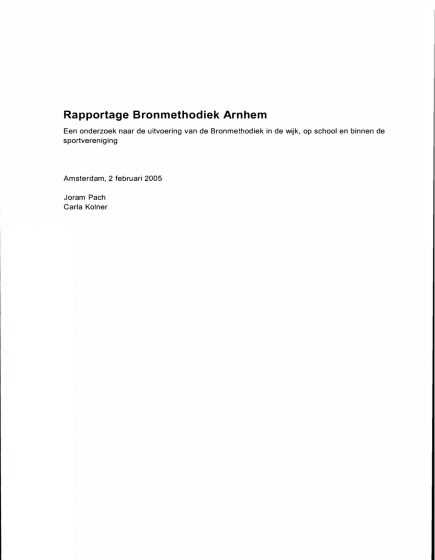 Rapportage Bronmethodiek Arnhem