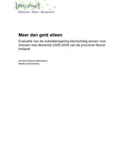 Kleinschalig wonen voor mensen met dementie