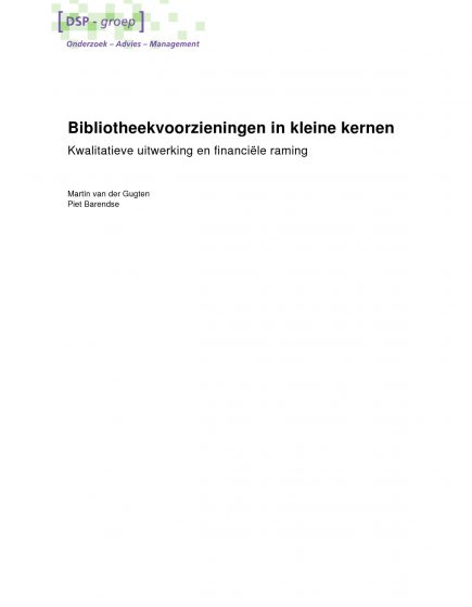 Bibliotheekvoorzieningen in kleine kernen