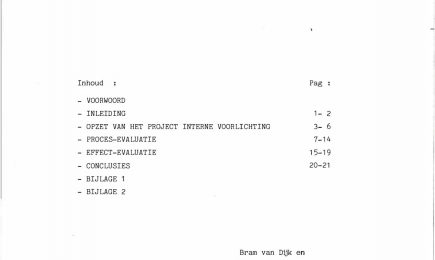 Evaluatie van het project interne voorlichting regio Drenthe – Evaluatie van het project interne voorlichting regio Drenthe