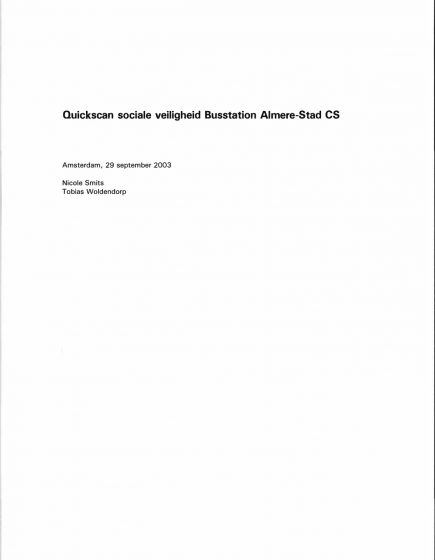 Quickscan sociale veiligheid Busstation Almere-Stad CS