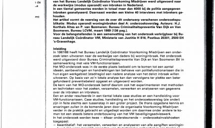 Inbraken en inbrekers onderzocht – Inbraken en inbrekers onderzocht