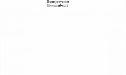 Evaluatie buurtpreventie Bloemenbuurt – Evaluatie buurtpreventie Bloemenbuurt