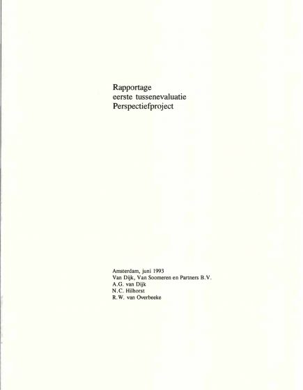 Rapportage eerste tussenevaluatie Perspectief – Rapportage eerste tussenevaluatie Perspectief