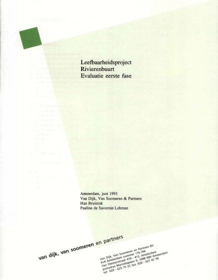 Leefbaarheidsproject Rivierenbuurt, Evaluatie eerste fase – Leefbaarheidsproject Rivierenbuurt, Evaluatie eerste fase
