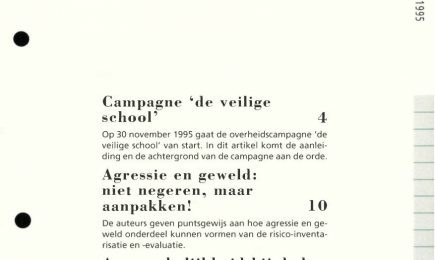 `Niet negeren, maar aanpakken!; Agressie en geweld op school. Naar een effectieve, systematische aanpak voor opvang en veiligheid’ – `Niet negeren, maar aanpakken!; Agressie en geweld op school. Naar een effectieve, systematische aanpak voor opvang en veiligheid’