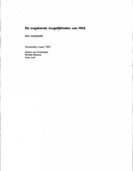 De ongekende mogelijkheden van HKS Een voorbeeld – De ongekende mogelijkheden van HKS Een voorbeeld
