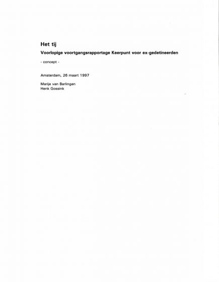 Het tij. Voorlopige voortgangsrapportage Keerpunt voor ex-gedetineerden – Het tij. Voorlopige voortgangsrapportage Keerpunt voor ex-gedetineerden