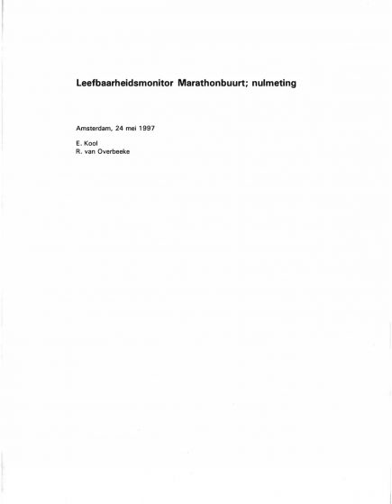 Leefbaarheidsmonitor Marathonbuurt nulmeting – Leefbaarheidsmonitor Marathonbuurt nulmeting